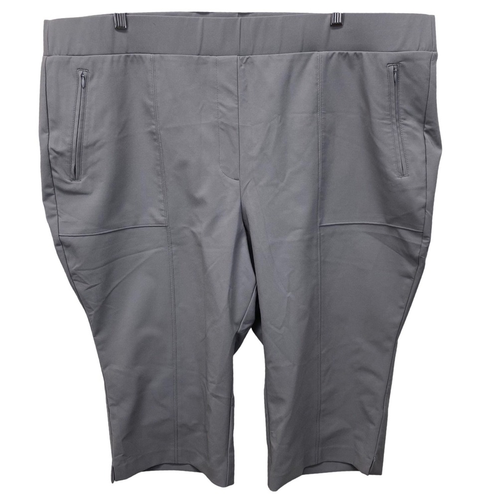 Lane Bryant Livi Active Capri Pants Womens 26P Gray Zipper Pockets Stretch Plus